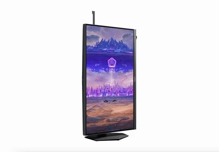 Foto tampilan multi-monitor dan display AOC Siapkan Monitor Gaming 5K 180Hz dengan 2.304 Zona Dimmin