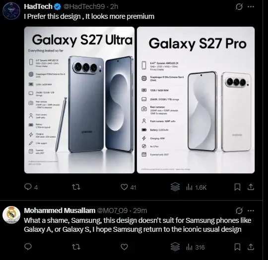 Foto tampilan multi-monitor dan display Bocoran Desain Galaxy S27 Ultra Menuai Kritik, Ini Alasannya