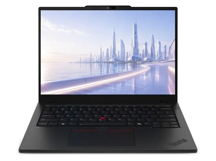 Foto tampak desain bagian depan Lenovo ThinkPad E13 AI 2026: Laptop Bisnis Murah Bertenaga L