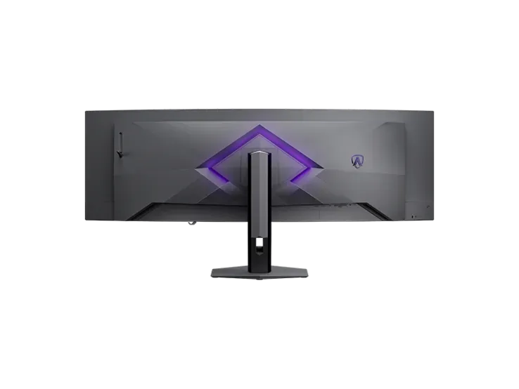 Foto tampak port belakang dan konektivitas I/O Monitor Ultrawide AOC 49 Inci Hadir dengan Layar QD-OLED 240