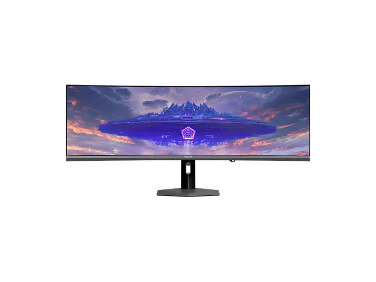 Foto tampak desain bagian depan Monitor Ultrawide AOC 49 Inci Hadir dengan Layar QD-OLED 240