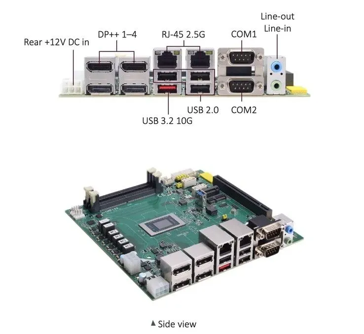 Foto tampak port belakang dan konektivitas I/O Motherboard Mini-ITX Ini Bawa APU Zen 5 hingga 12 Core