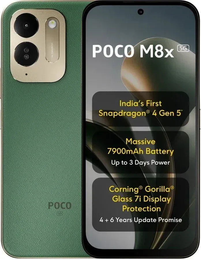 Ilustrasi poco m8x 5g green Poco M8x 5G Resmi Meluncur dengan Baterai Monster dan Chipse
