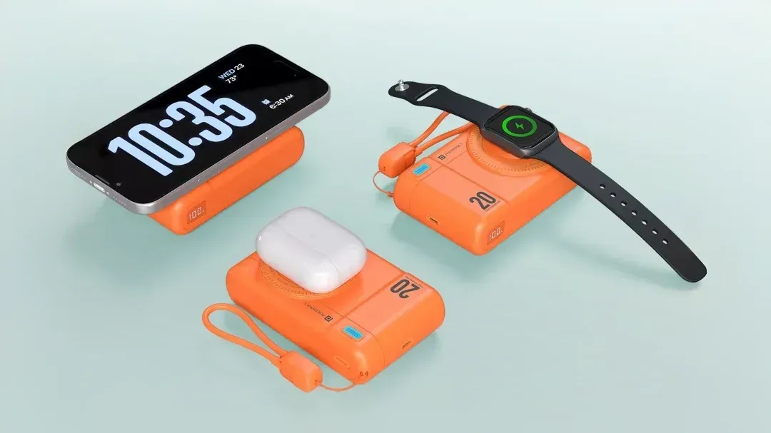 Foto tampak port belakang dan konektivitas I/O Portronics Rilis Power Shutter Air 20K, Powerbank Unik Mirip