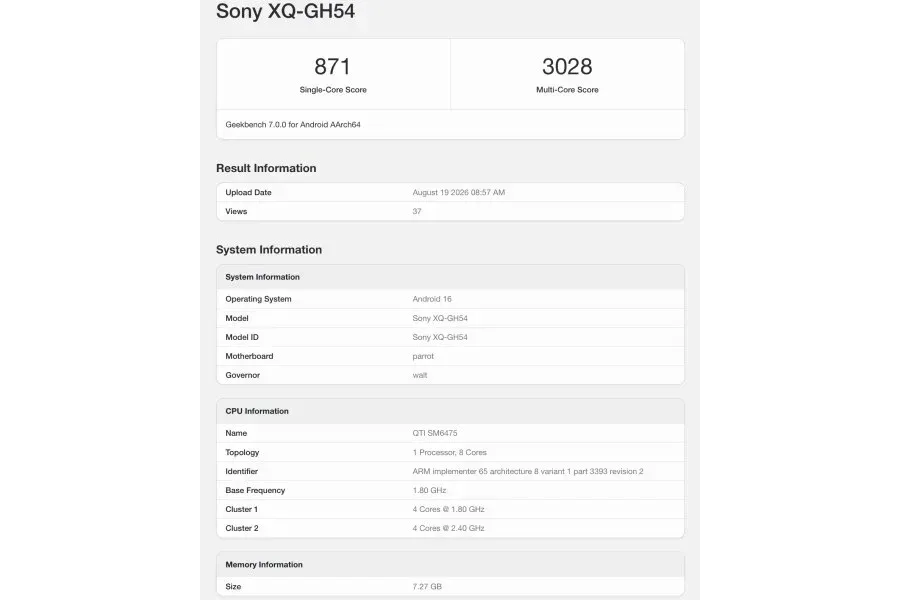 Ilustrasi sony xperia 10 viii geekbench Sony Xperia 10 VIII Bocor di Geekbench, Pakai Chipset Lawas?