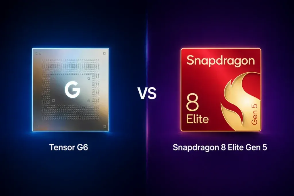 Ilustrasi tensor g6 vs snapdragon 8 elite gen 5 Tensor G6 vs Snapdragon 8 Elite Gen 5: Siapa yang Lebih Ungg