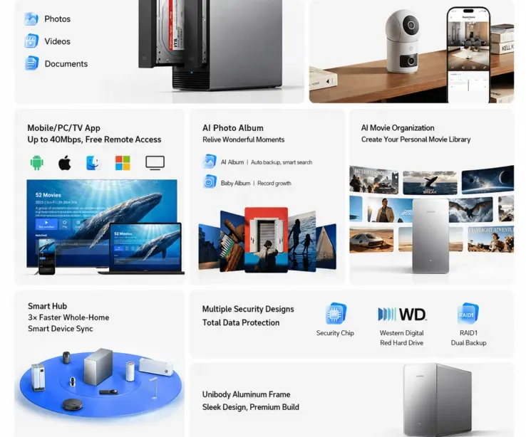 Ilustrasi csm xiaomi smart storage nas ai features 01eb32f0d8 Xiaomi Masuk Pasar NAS, Bawa Penyimpanan 60 TB dan AI