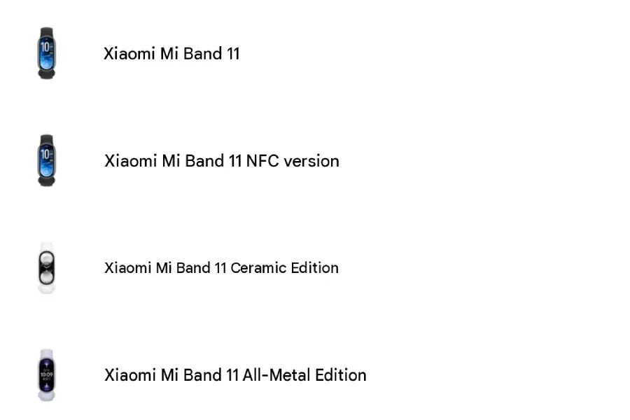 Ilustrasi xiaomi smart band 11 variations Xiaomi Smart Band 11 Siapkan Empat Varian, Ada Bodi Metal