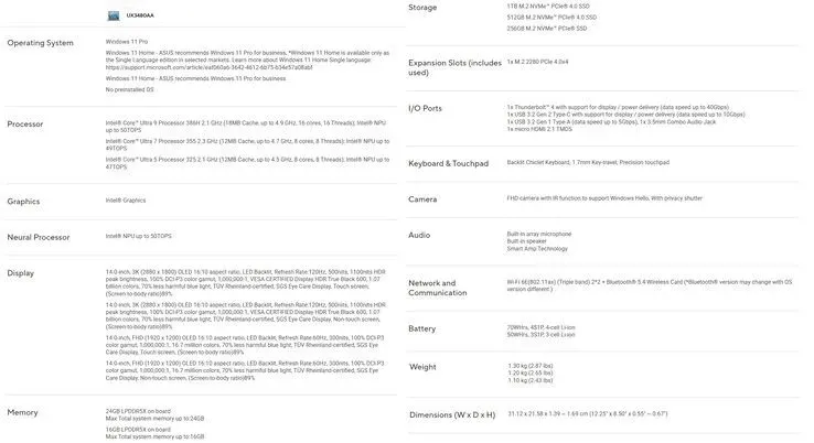 Ilustrasi csm specs of the asus zenbook 14 ux3480aa 3d9eb7afcf ZenBook 14 Panther Lake Punya Opsi Baru, Tapi Ada Catatan