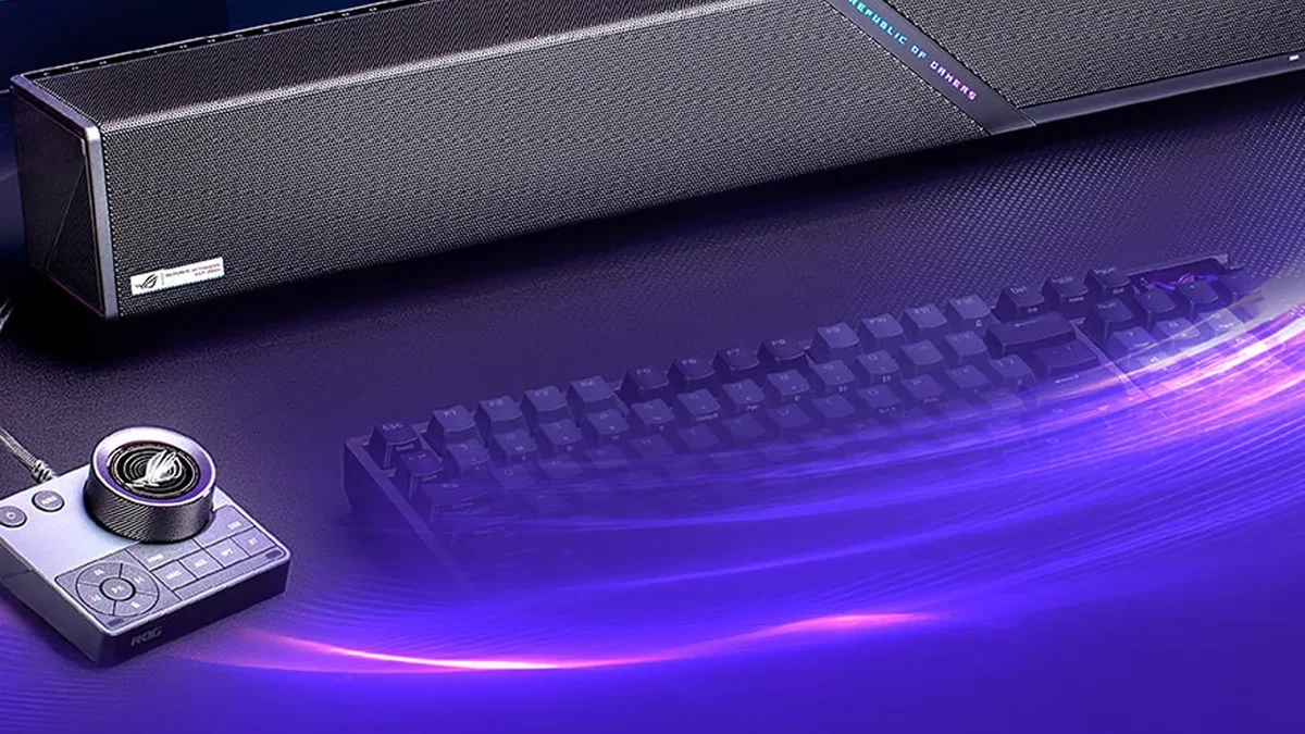 ASUS ROG Gjallar gaming soundbar dengan subwoofer nirkabel