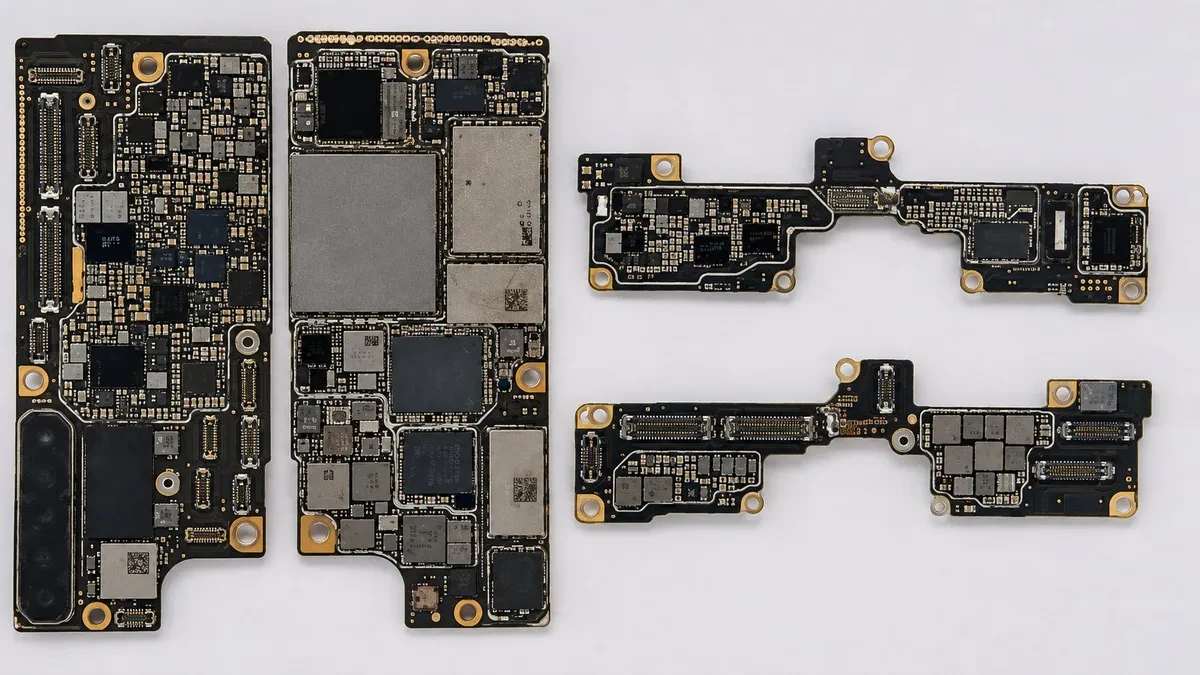 Bocoran rancangan motherboard iPhone lipat dengan chipset A20 Pro