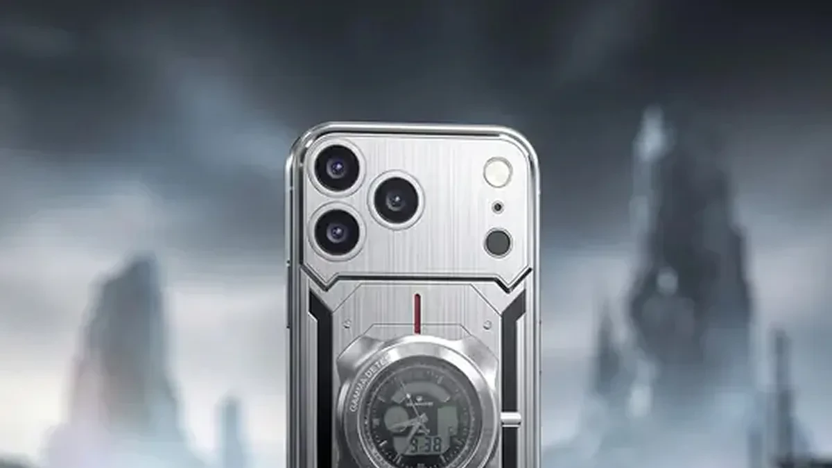 Caviar Geiger iPhone 17 Pro dengan penghitung radiasi Geiger dan casing titanium