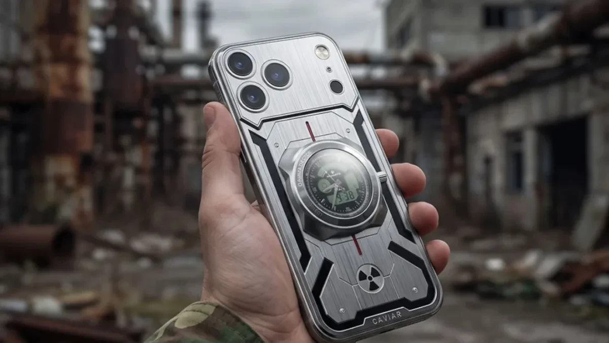 Caviar iPhone 17 Pro Geiger dengan penghitung radiasi dan bodi titanium