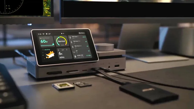 Docking Station Thunderbolt 5 Ini Punya Layar Sentuh dan 22 Port!