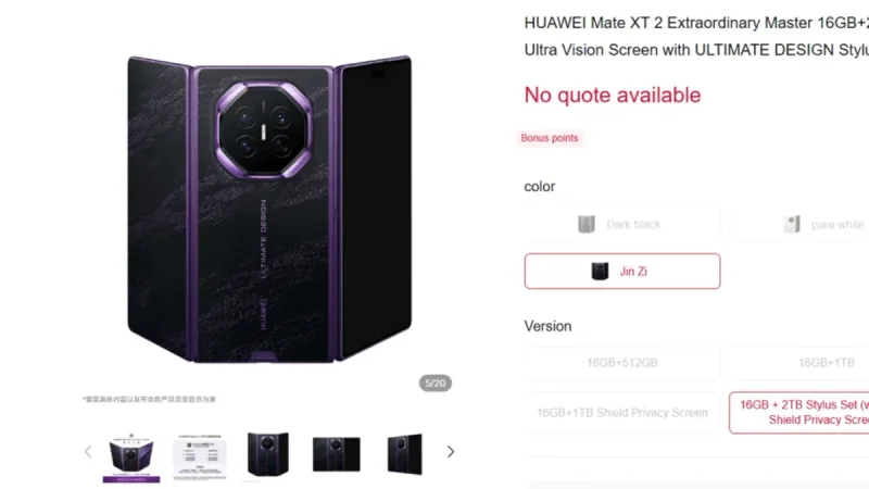 Huawei Mate XT 2 Buka Pre-Order: Bawa RAM 16GB dan Memori Monster 2TB