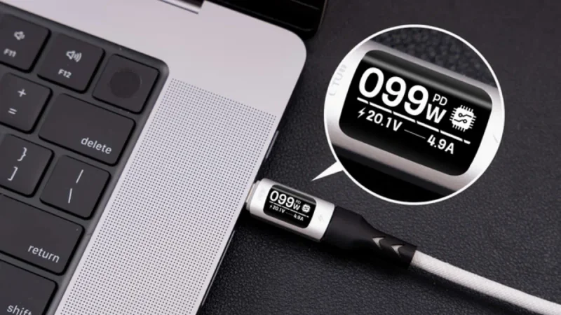 Kabel Charger Ini Punya Layar Bawaan dan Transfer Data 80 Gbps