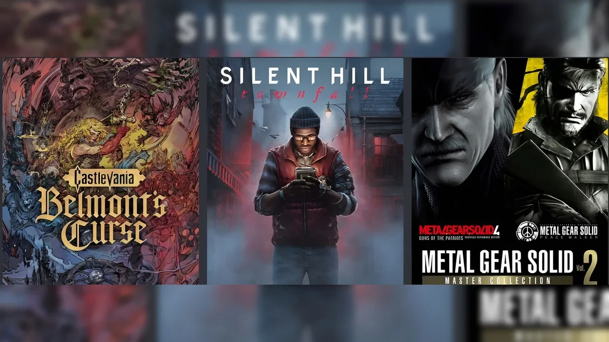 Ilustrasi waralaba game legendaris Konami seperti Metal Gear dan Castlevania
