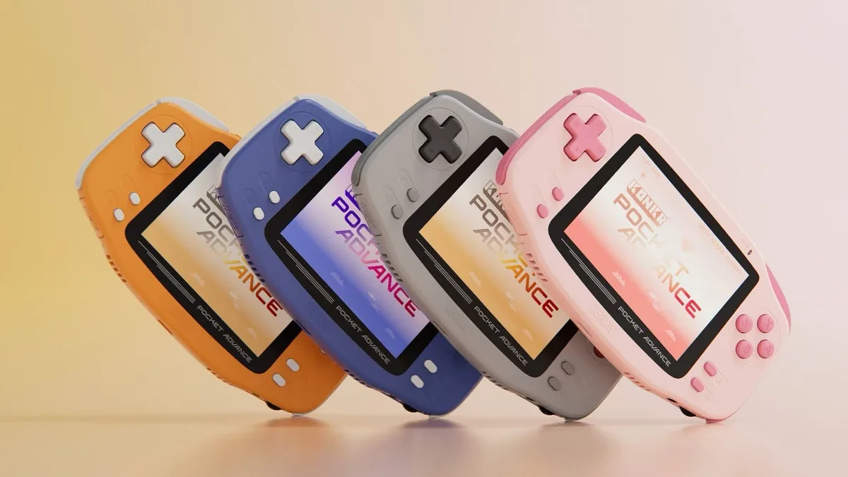 Konsol genggam retro Ayaneo Konkr Pocket Advance berdesain mirip Game Boy Advance