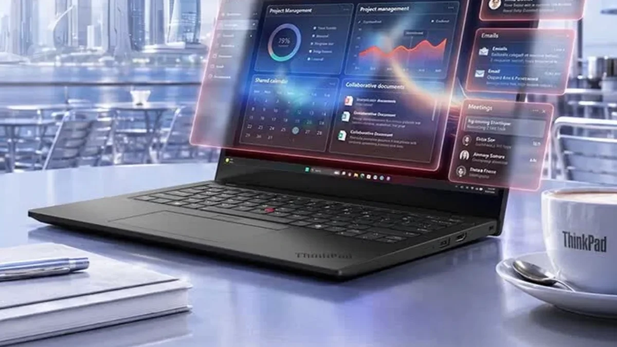 Lenovo ThinkPad E13 AI 2026 dengan layar terbuka