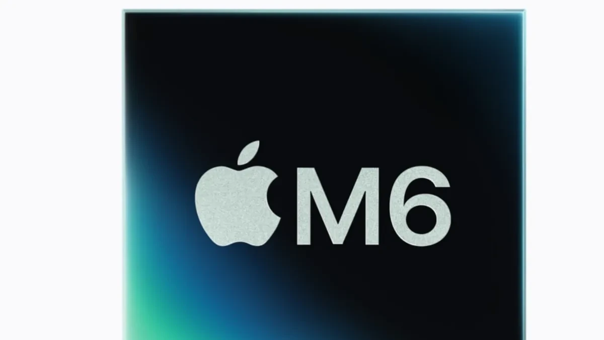 Ilustrasi chip Apple Silicon untuk Mac kelas profesional