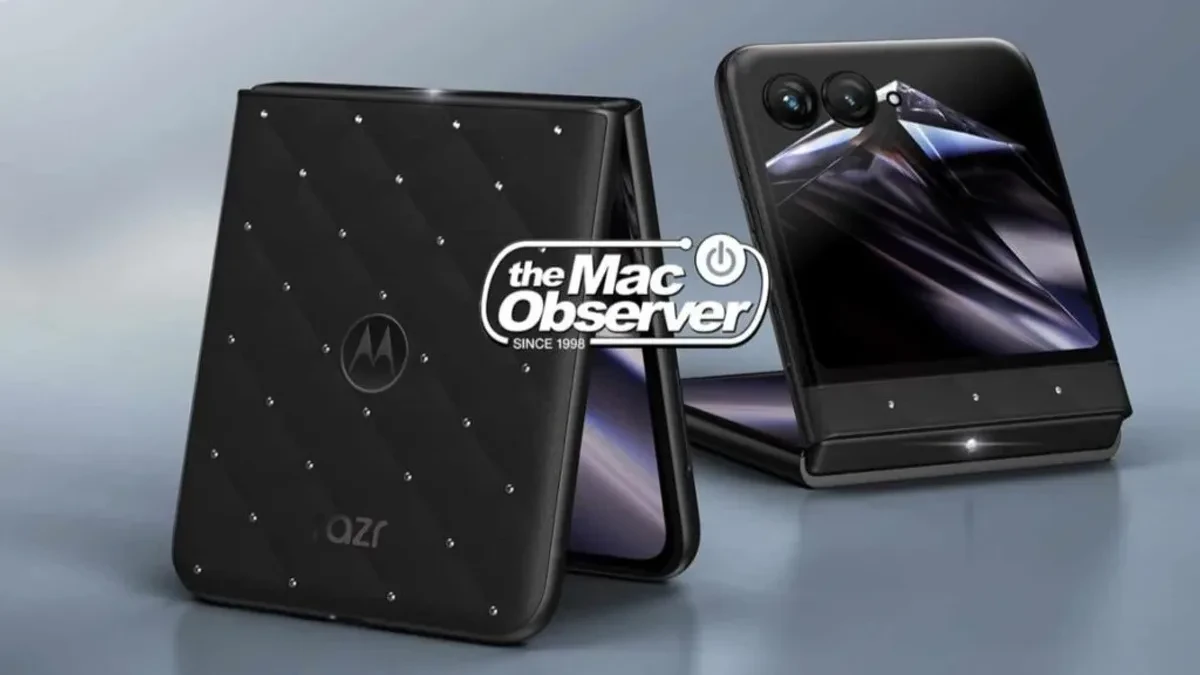 Motorola Razr 70 Swarovski Edition dengan panel belakang hitam dan hiasan kristal Swarovski
