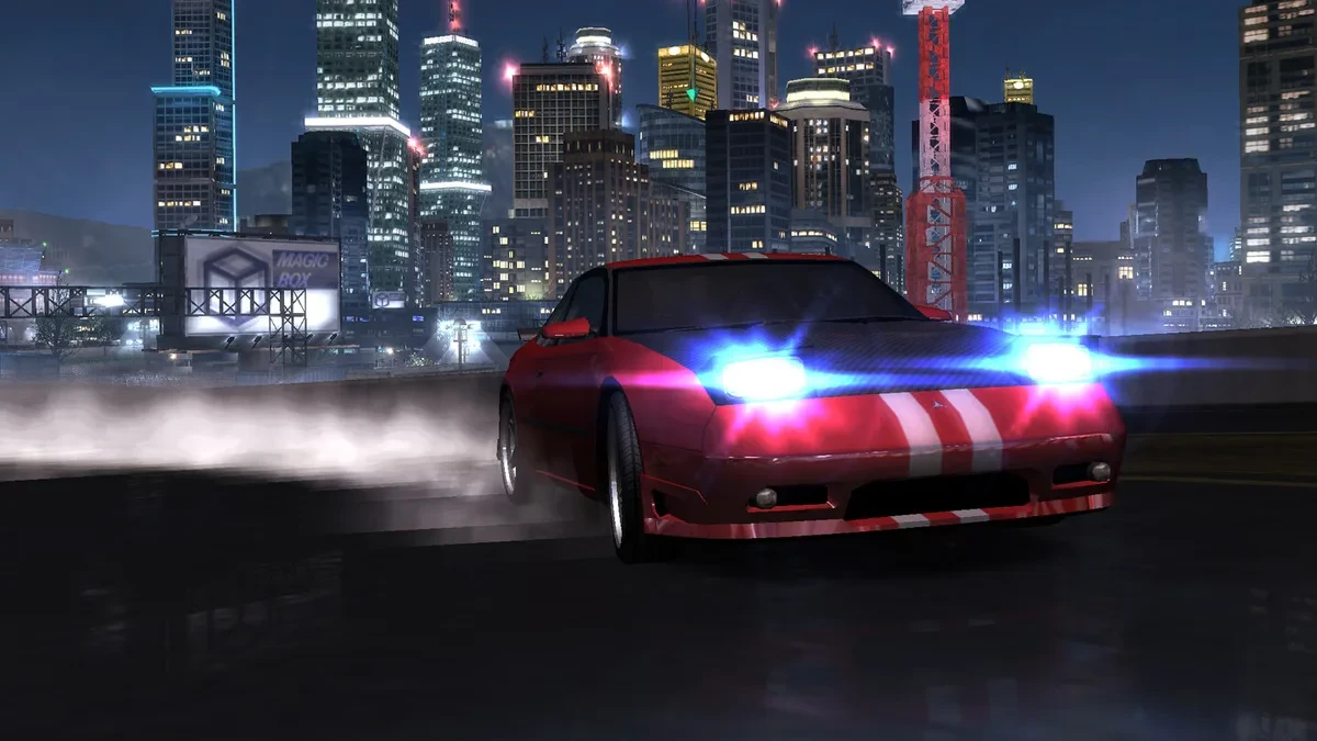 Tampilan gameplay Heatwarped balap liar malam hari ala NFS Underground