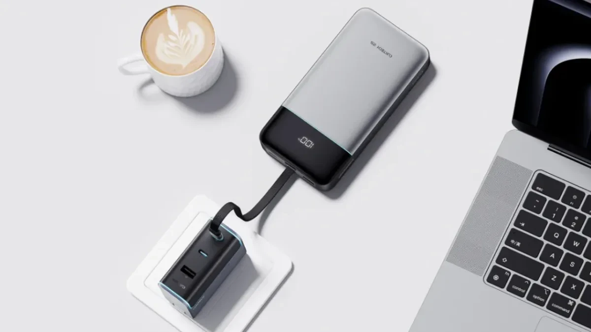 Cuktech 25 Power Bank SE 25000mAh dengan output 100W dan kabel USB-C bawaan