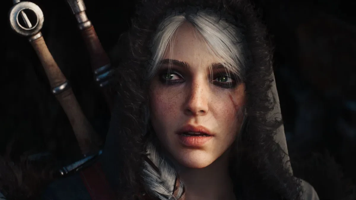 Ilustrasi logo The Witcher 4 dan konsol PlayStation