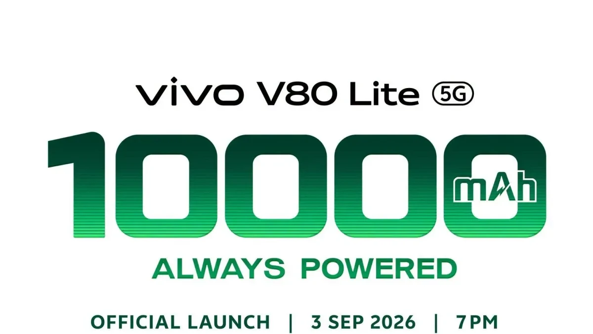 Teaser resmi smartphone Vivo V80 Lite dengan baterai 10.000 mAh