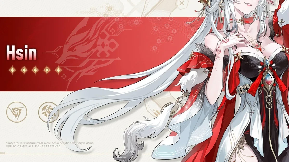 Ilustrasi karakter Hsin Sentinel pertama di game Wuthering Waves