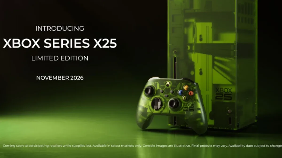 Xbox Series X25 Limited Edition berwarna hijau transparan dengan kontroler edisi khusus