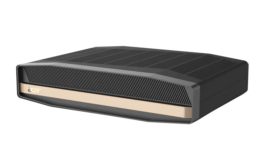 Foto tampak bagian bawah dan ventilasi Acer Rilis Mini PC SFF RTX Spark: RAM 128 GB Siap Libas Mac