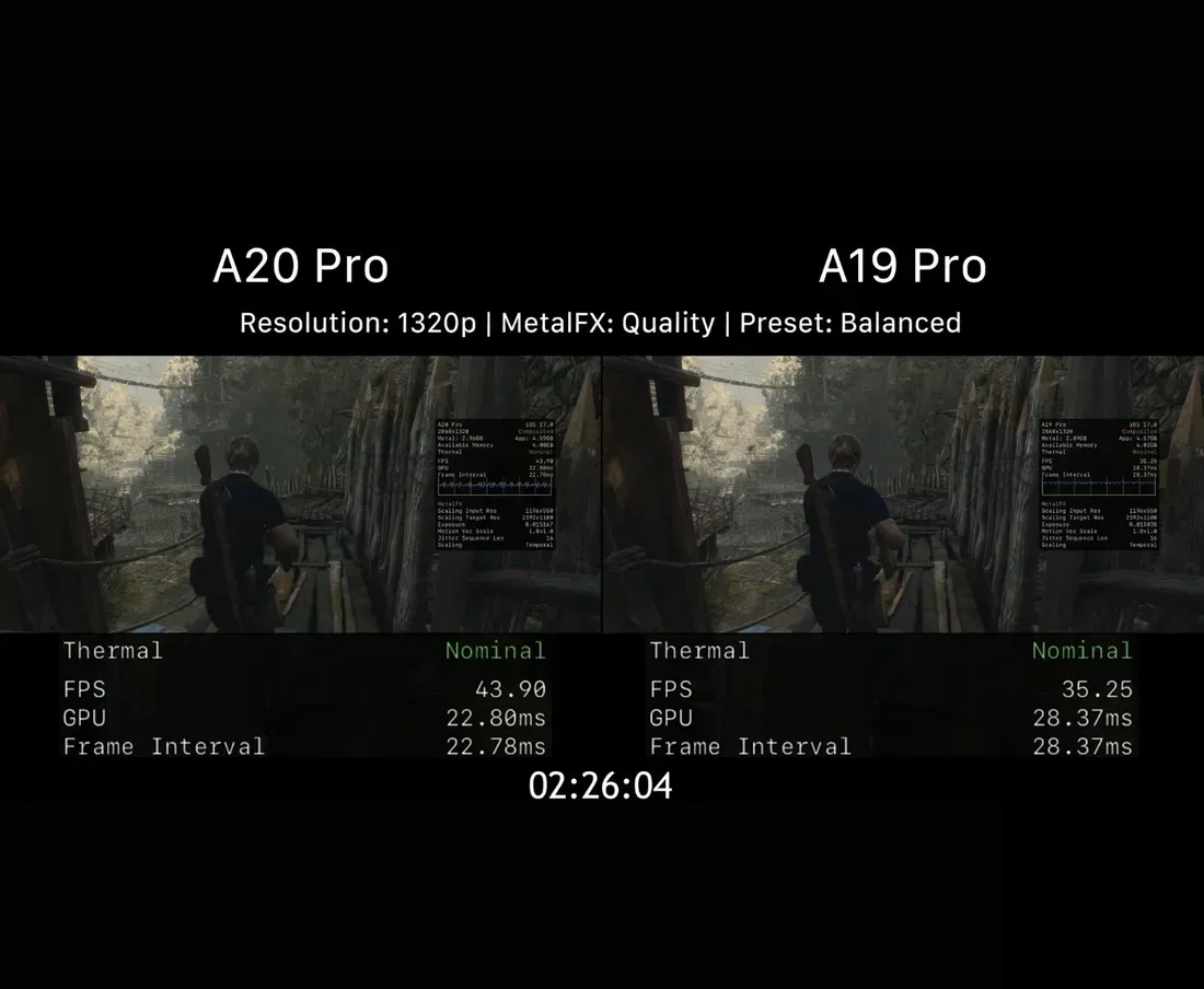 Grafik uji Resident Evil 4 Remake pada iPhone 18 Pro Max