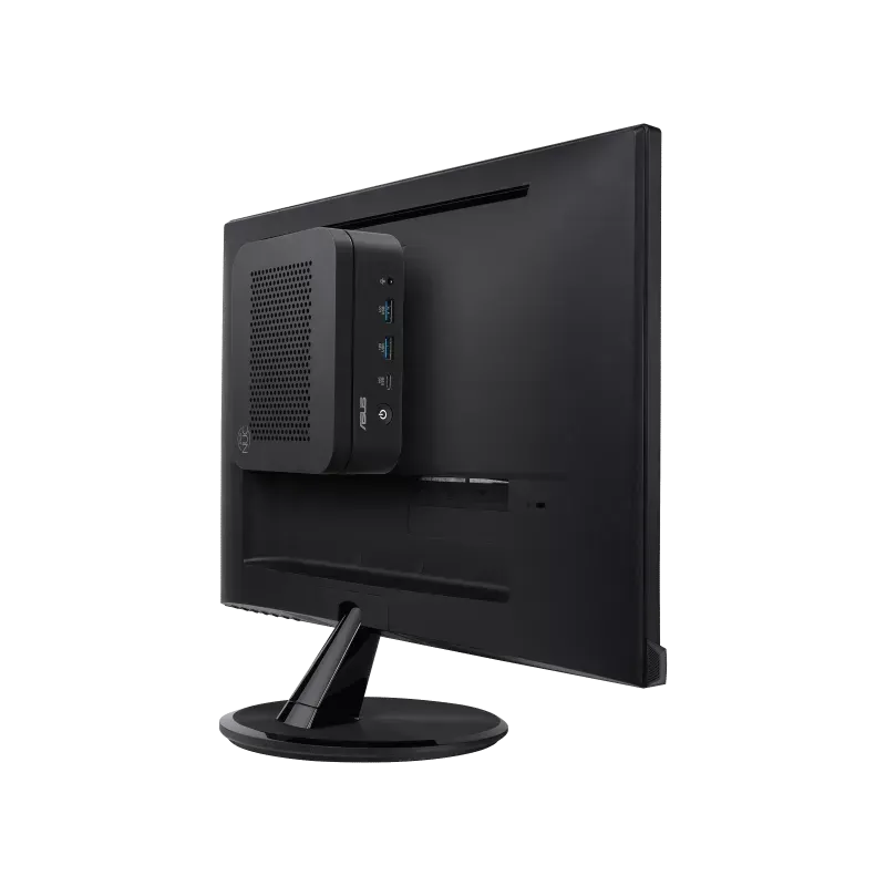 Port I/O belakang ASUS NUC 14 Essential Fanless dengan HDMI, DisplayPort, USB, dan Ethernet