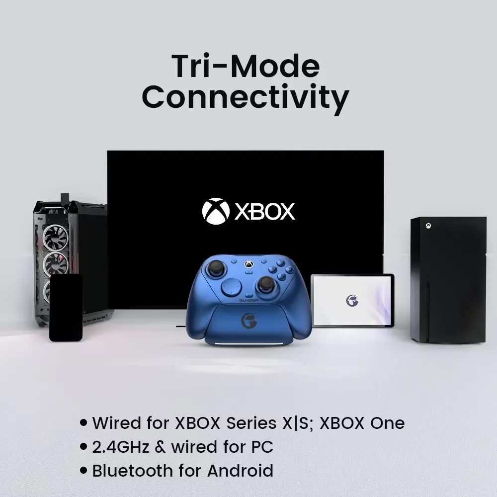 Ilustrasi gamesir g7 pro metal blue compatibility Bawa Dock Cas dan Tri-Mode Rp1,4 Jutaan, Apa Uniknya GameSir