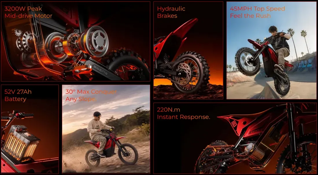 Engwe Eagle feature highlights - Bukan Sekadar Mainan, Motor Listrik Off-Road Ini Tawarkan Performa Agresif untuk Remaja
