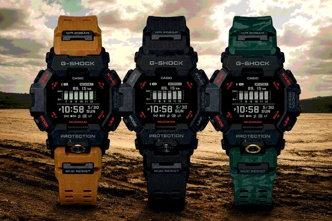 Fitur konektivitas Bluetooth dan pelacak aktivitas Casio Mudman GDG-B100