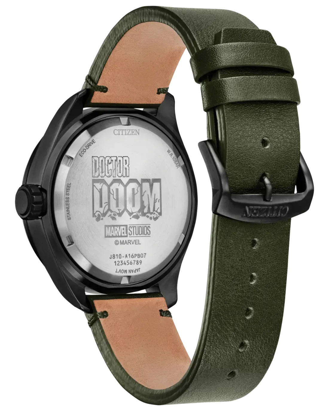 Tali kulit hijau dan bodi baja antikarat Citizen Doctor Doom