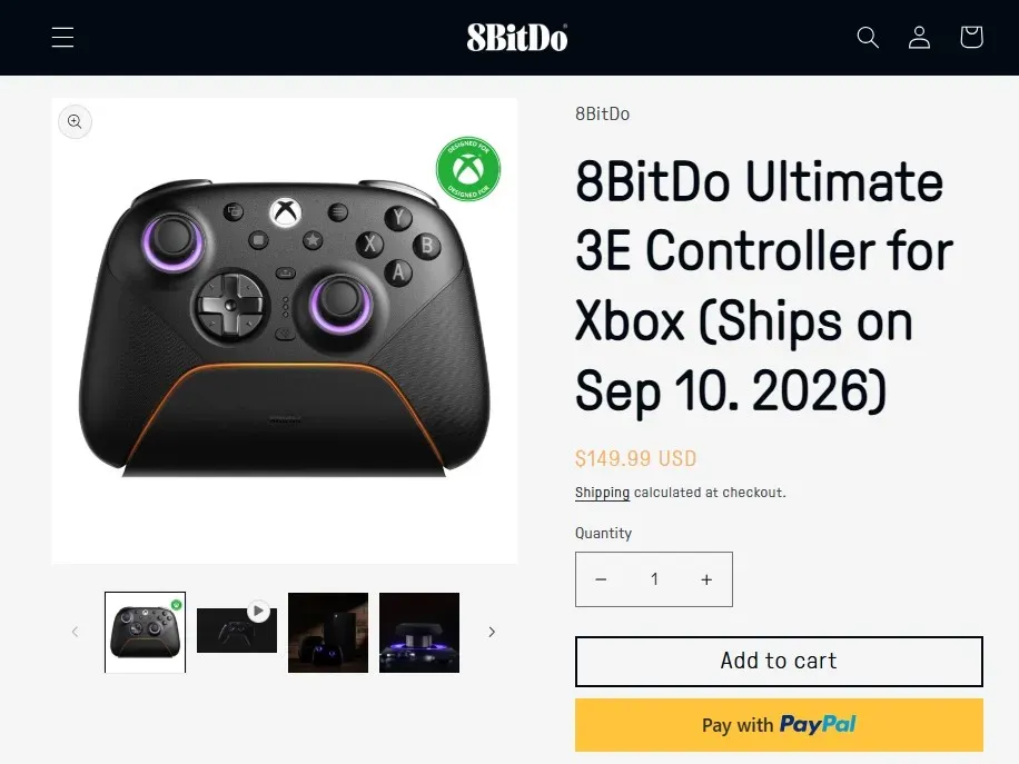 Foto paket kemasan kotak penjualan Controller Flagship 8BitDo Ultimate 3E untuk Xbox Kembali Di