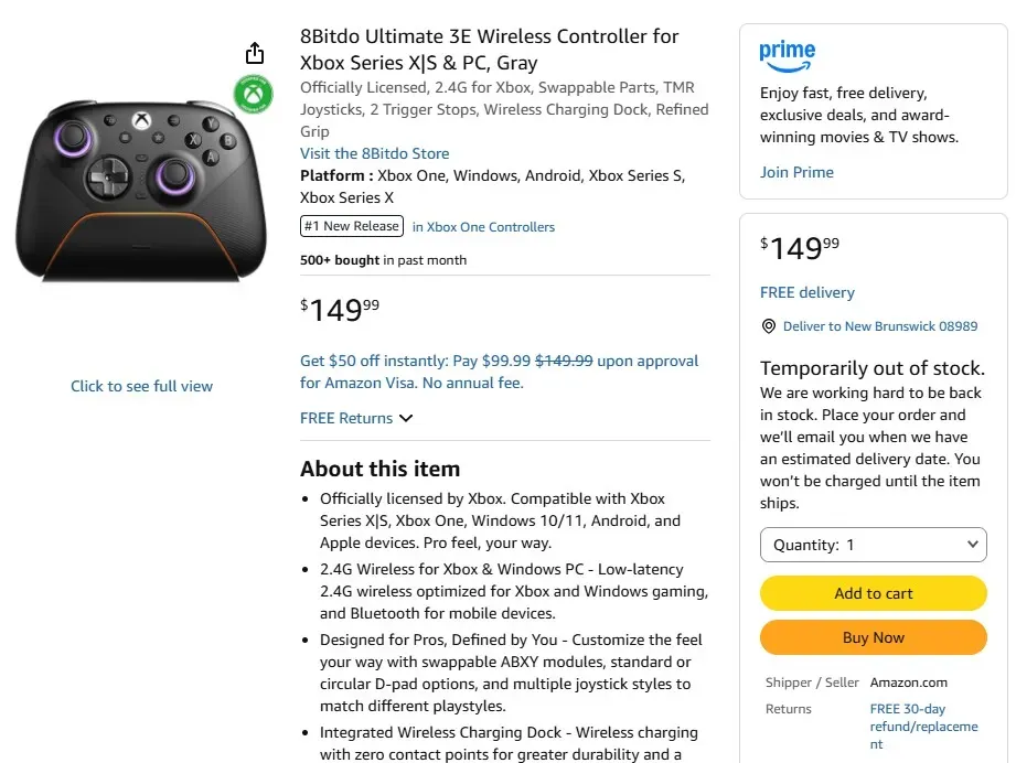Foto paket kemasan kotak penjualan Controller Flagship 8BitDo Ultimate 3E untuk Xbox Kembali Di