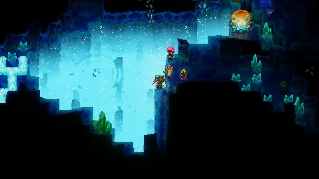 Gameplay pertarungan dan eksplorasi bawah tanah dalam Core Keeper