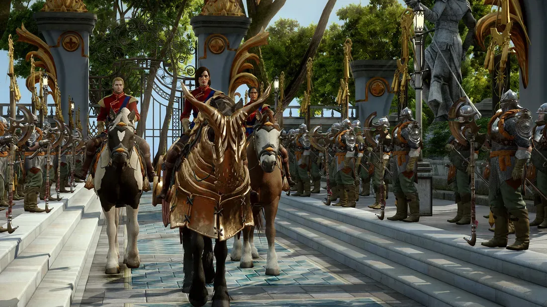 Tampilan adegan pertempuran dalam game Dragon Age: Inquisition