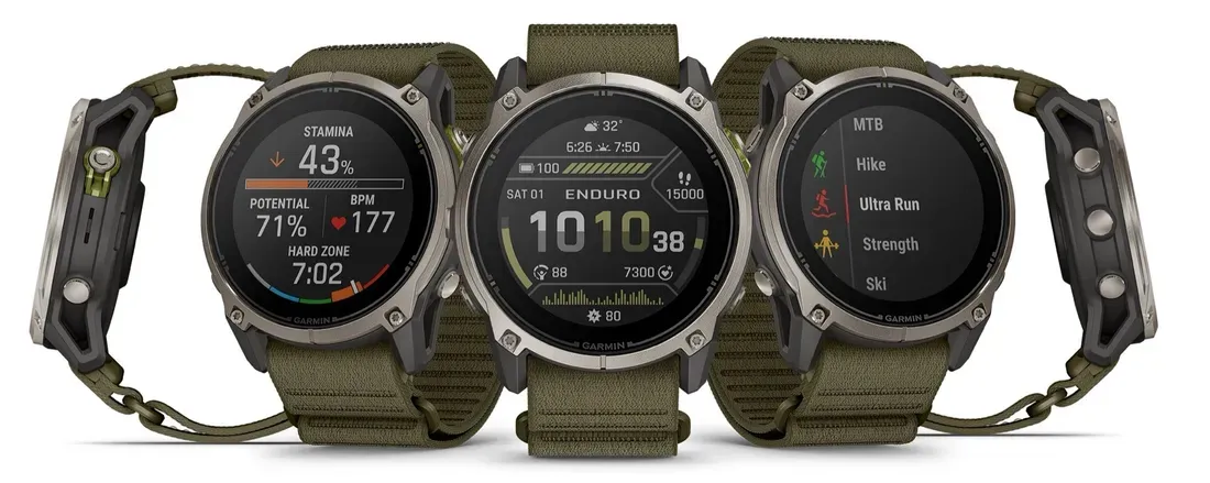 Tampilan depan smartwatch Garmin Enduro 4
