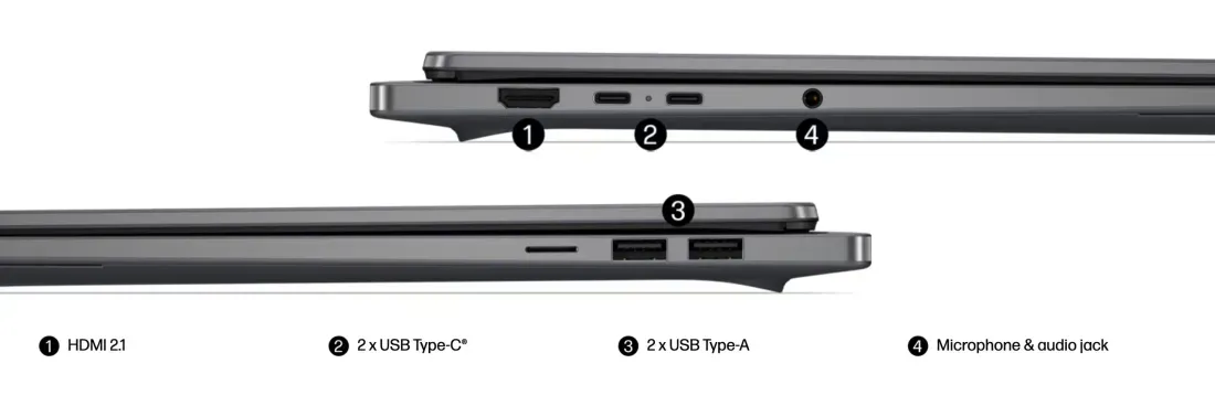 Sisi keyboard dan sasis ramping HP OmniBook Ultra 16