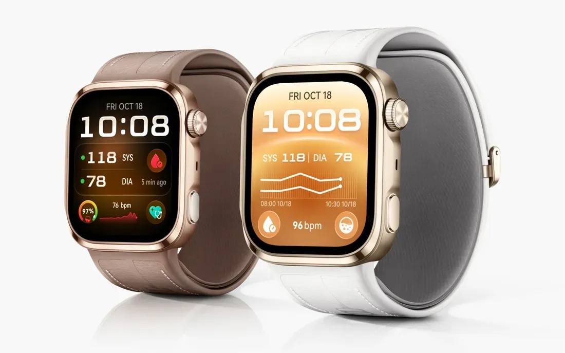 Foto tampak bagian bawah dan ventilasi Huawei Watch D3 Resmi Meluncur: Jam Tangan Medis Lebih Tipis