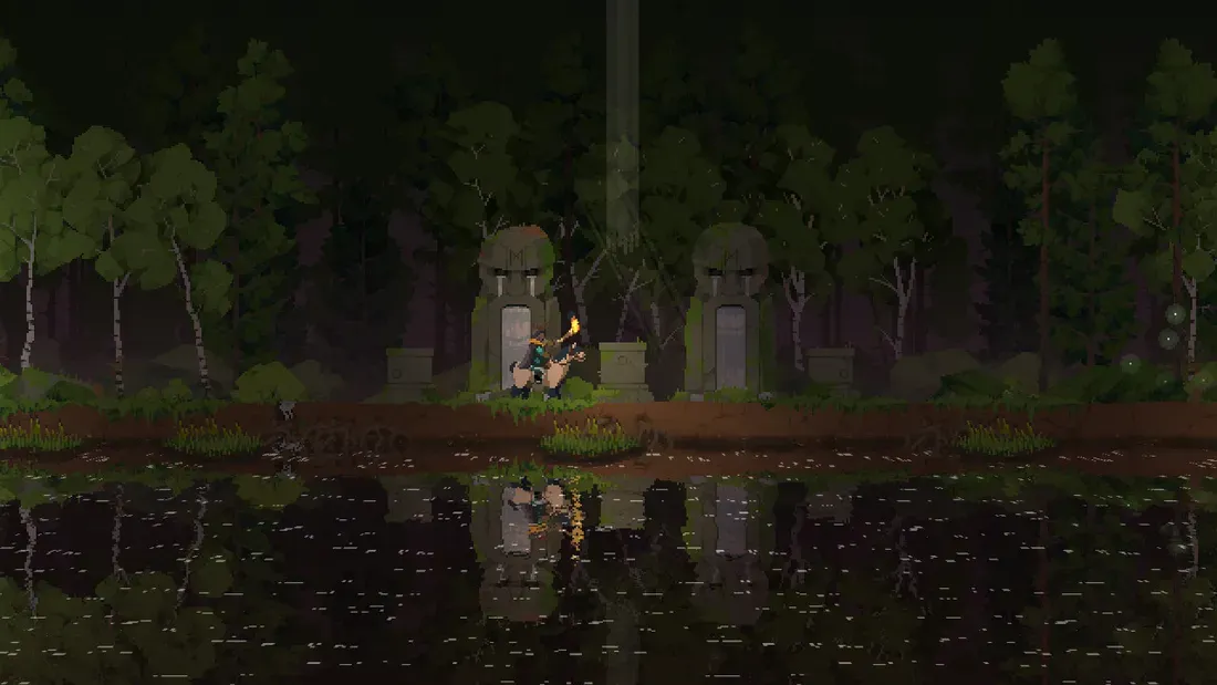 Aktivitas pembangunan kerajaan saat siang hari di Kingdom Two Crowns