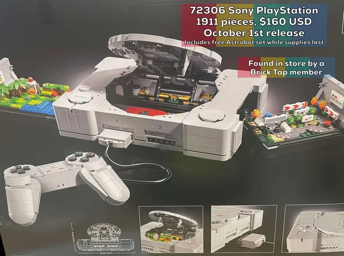 Ilustrasi lego playstation set a Lego PlayStation 1 Bocor: Nostalgia Retro dengan 1.911 Kepin