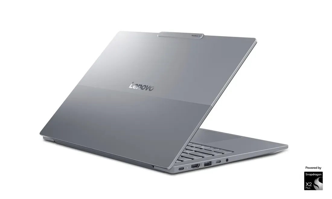 Foto tampak port belakang dan konektivitas I/O Lenovo ThinkBook 14 Gen 9 Rilis Versi Snapdragon X2 Plus: Ba