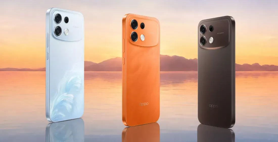 Pilihan warna Oppo F35 Pro 5G Sunrise Orange Twilight Brown dan Wave Blue
