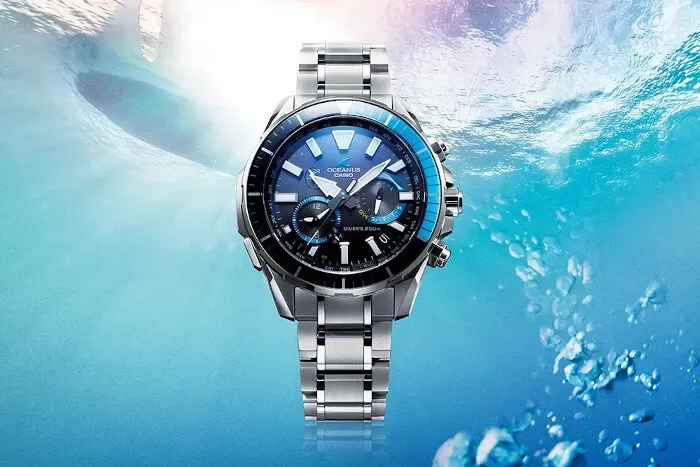 Ilustrasi oceanus ocw p2000 divers 200m wa Pakai Titanium dan Bezel Putar, Jam Tangan Premium Casio Siap Bangkit
